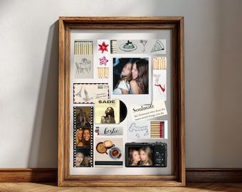 Bestie Birthday Gift – Personalized Photo Collage Poster | Editable Matchbook Template Canva