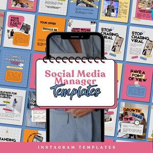 Social Media Manager Instagram Templates | Colorful Aesthetic | Editable in Canva