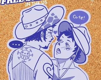 LUFFY X LAW cowboy sticker