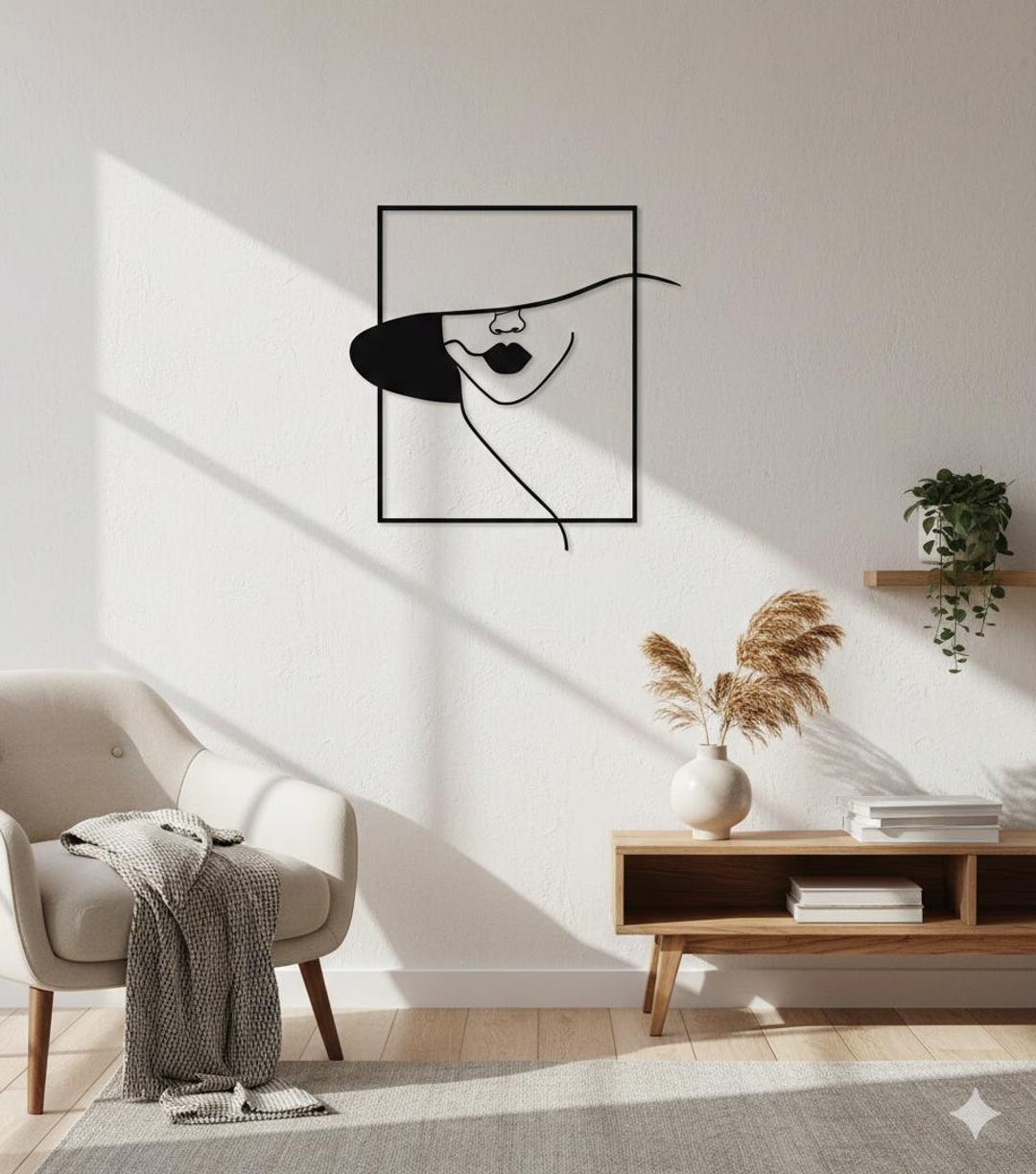 Woman Line Art Decor, Minimalist Female Face CNC Files (set of 7 ...