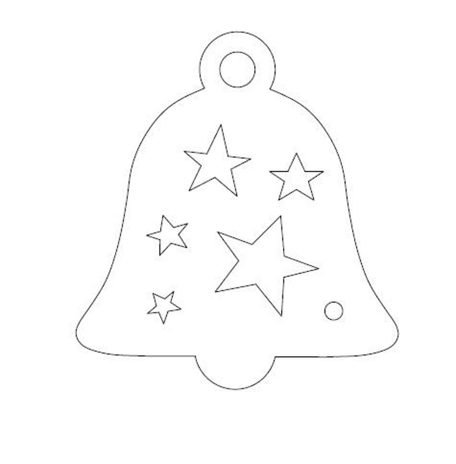 Christmas Bell DWG Laser Cut Ornament Template Wood Metal Christmas ...
