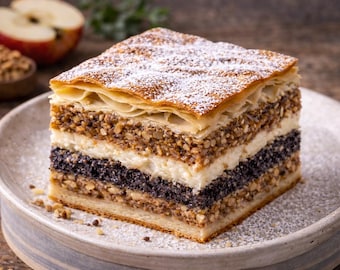 Recept Prekmurska Gibanica – traditioneel Sloveens gelaagde dessert (EU + VS-metingen, afdrukbare pdf)