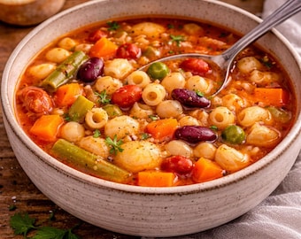 Rustic Vegetable Minestra – Traditionele Italiaanse groentesoep | Afdrukbare pdf met recepten