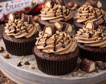 Kinder Bueno-cupcakes – Recept chocolade-hazelnootcupcake | Afdrukbaar recept