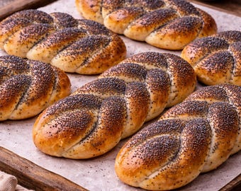 Soft Poppy Seed Braided Rolls Recipe – Traditional European Sweet Bread (Digital Download)