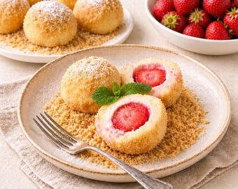 Baba Anka's Strawberry Dumplings – Zacht kwarkdessert (afdrukbare pdf)