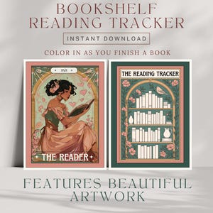 Tarot-Style Reading Tracker |  Book Journal (Digital Download) Good Notes add on page