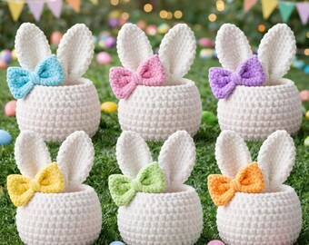 Easter  Crochet  Bunny Basket Pattern PDF | Amigurumi Rabbit Storage | Spring Decor & Nursery Gift | Beginner Friendly Crochet Pattern