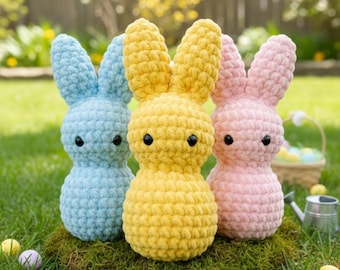 No Sew Peep Bunny Crochet Pattern - PDF Digital Download for Easter - Crochet Bunny