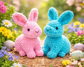 Rabbit Crochet Pattern, Mini Bunny Amigurumi Pattern PDF, Realistic Rabbit Love Gifts, Rabbit Easter Crochet, Wild Rabbit Crochet Toys