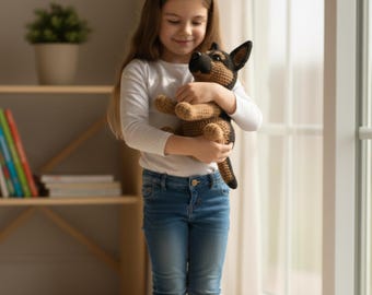 Realistic Sitting German Shepherd Amigurumi Plush – Crochet Dog Pattern -  Amigurumi Puppy Soft Toy