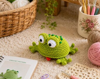Crochet Frog Pattern PDF | Amigurumi Frog Plush Toy | Cute Beginner Crochet Pattern | Frog Crochet Tutorial | Digital Download