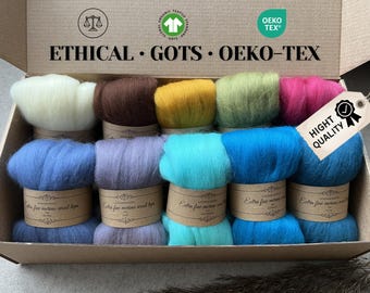 Merino Top roving, lana di alta qualità - ultra morbida, 19 Micron