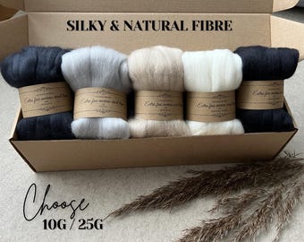 Extra Fine Merino Tops, SET di 5 colori, 19 Micron, per infeltrimento ad ago, 10 g/ 25 g