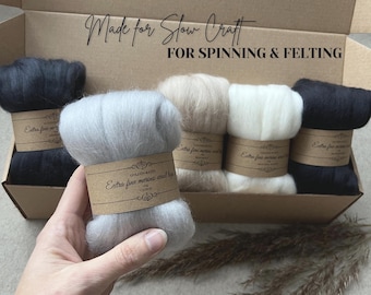 SET di lana merino extra fine, 19 micron, 5 colori