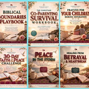 Paquete de supervivencia para la crianza compartida cristiana / Cuaderno de trabajo para la recuperación tras el divorcio / Diario de oración / Guía de límites / Kit de herramientas para la crianza cristiana