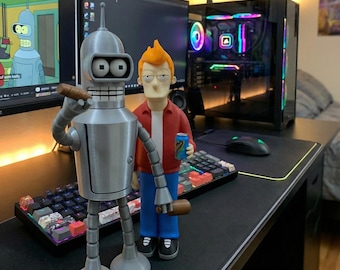 Figuras de acción de Fry y Bender de Futurama / Figuras de dibujos animados impresas en 3D / Figura articulada de Bender / Regalo para fans de Futurama