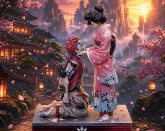 Figura Demon Slayer Akaza & Koyuki 26,5 cm / Kimetsu No Yaiba Estatua de anime de PVC / Akaza Koyuki Figura de acción coleccionable para regalo