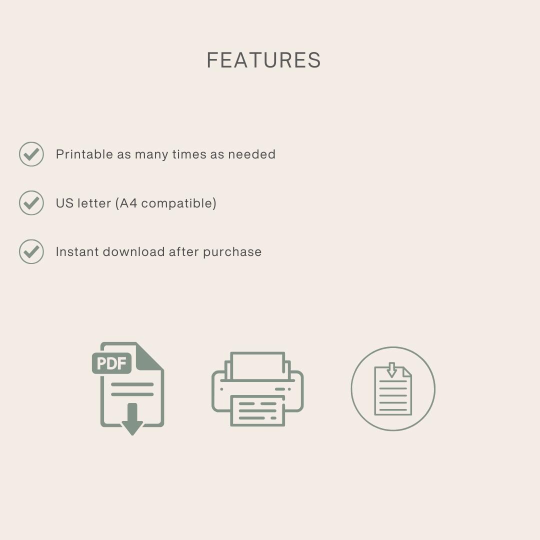 Minimalist Reading Log | Printable Book Tracker (PDF Download) - Etsy
