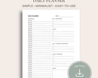 Planificador diario imprimible - PDF
