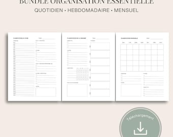 Essential Planner Bundle | Daily, Weekly, Monthly (PDF Printable)