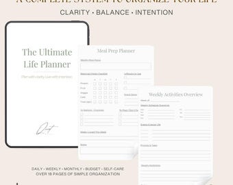 Ultimate Life Planner Printable and Fillable PDF