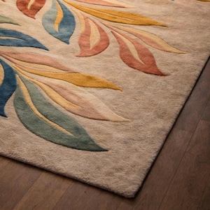 Hand Tufted Wool Rug, Modern Floral Abstract Rug, Handmade Carpet rug for Living room, Bedroom, Nursery, Entryway, Office Area rug 8x10 9x12