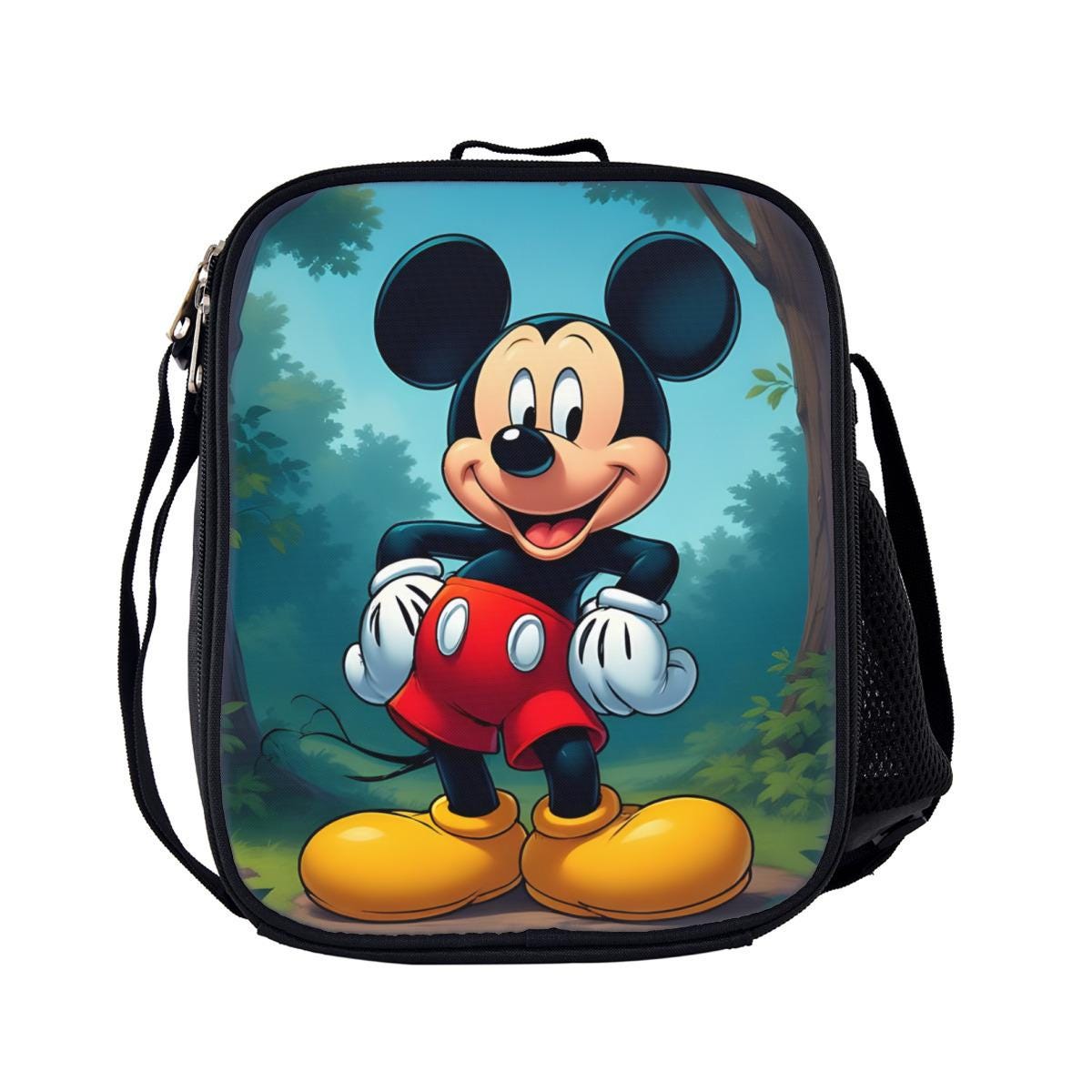 Discover Kids Mickey Mouse Lunch Bag and Backpack Set, Insulated School Backpack with Pencil Case, Lightweight Oxford Cloth