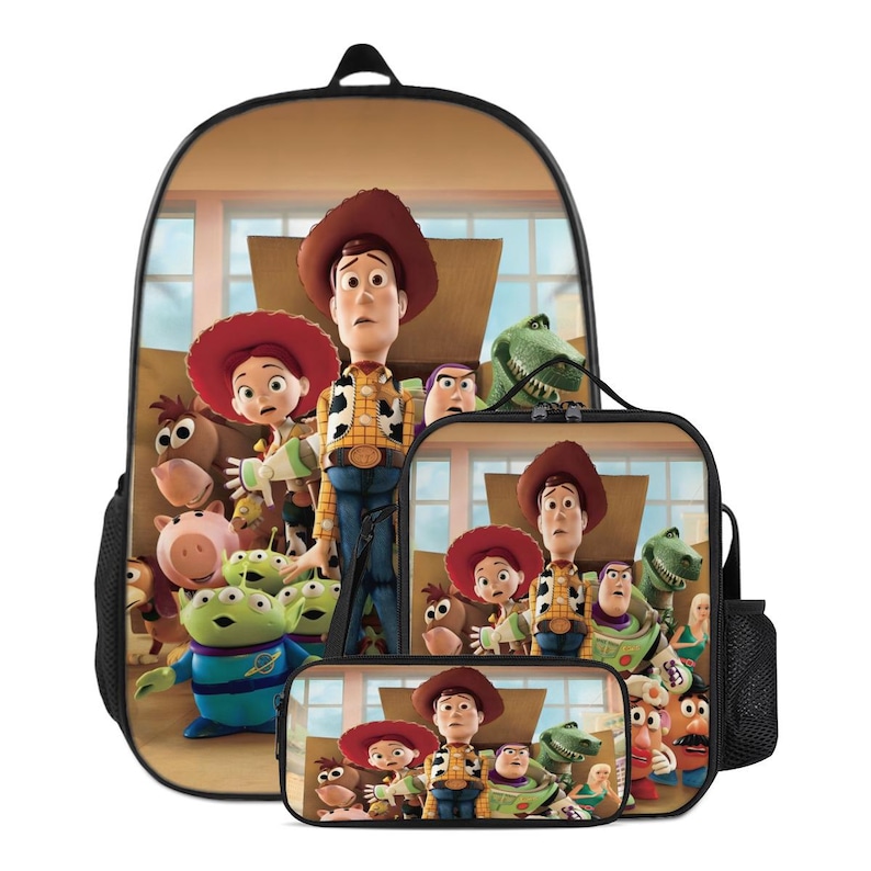 Toy Story Backpack Set | Woody & Buzz, Oxford Cloth, 3-Piece All together