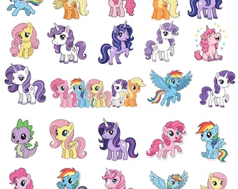 Kleines Pony PNG-Bundle, süßes Pony Clipart, Baby Pony PNG-Dateien, Cartoon Pony Digital Download, Pony-Geburtstags-Party Dekor