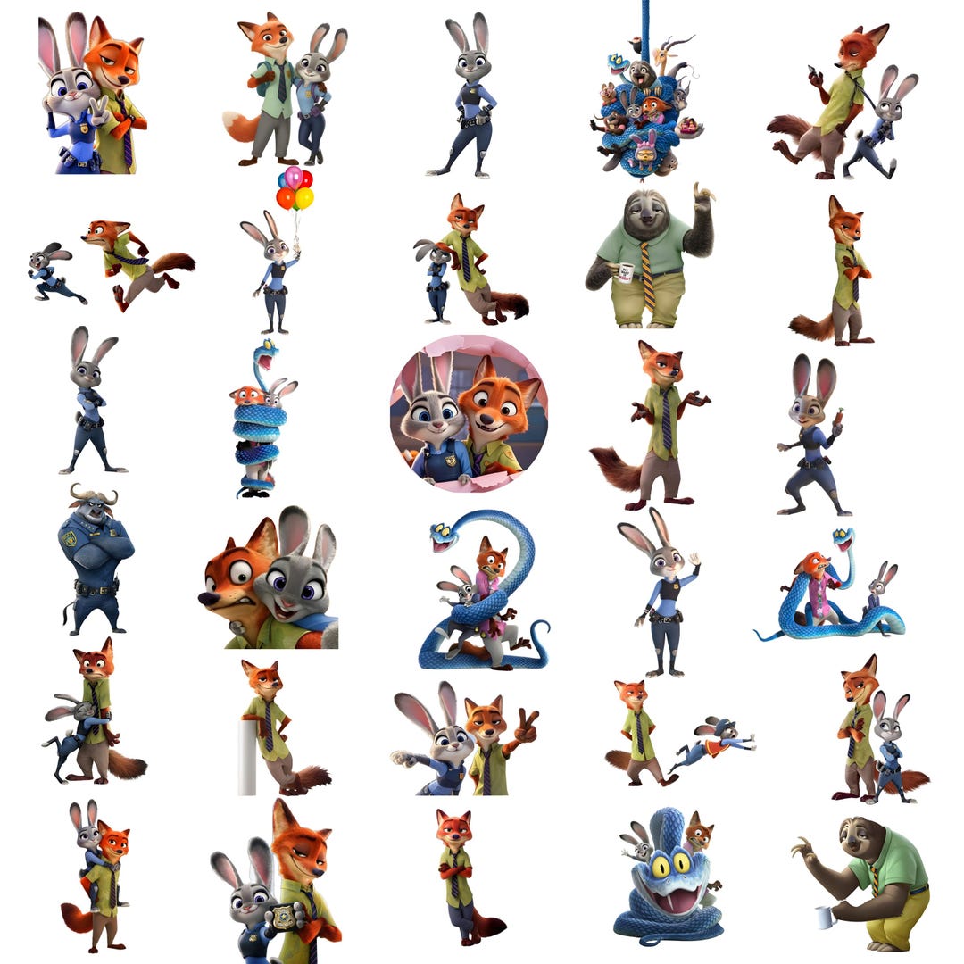 Zootopia 2 Clipart PNG Bundle, Judy Hopps Nick Wilde Charaktere ...