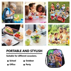 K-Pop Demon Hunters x Zootopia 2 Backpack Set | Kids Cartoon School Backpack Lunch Bag Pencil Case | Anime Animal Oxford Cloth Combo image 6