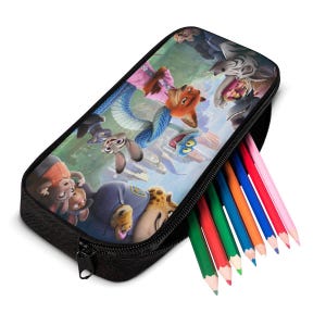 Conjunto de Mochila Zootopia 2 para Crianças | Mochila Escolar com Desenho de Animais, Lancheira e Estojo | Conjunto Leve em Tecido Oxford imagem 8