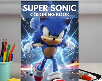 Super Sonic Coloring Book, A4 Action Scenes, Kids Activity Book, Fun Gaming Cartoon Pages, Coloring Fun for Boys & Girls