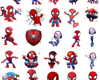 Spider-Man geïnspireerde Spidey clipart png, superheld cartoon design, Kids Hero digitale download, transparante png voor T-shirt ambachten