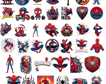 Spiderman PNG Bundle, Superheld Clipart PNG, Zeichentrickfigur Sublimationsdesign, Spiderman Digitaler Download, Aufkleber Tumbler Shirt Druck