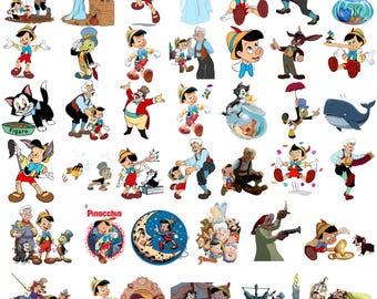 Pinocchio PNG Bundle, Pinocchio Clipart PNG, Zeichentrickfigur Sublimationsdesign, Vintage Puppe PNG, Aufkleber Tumbler Shirt Druck Download