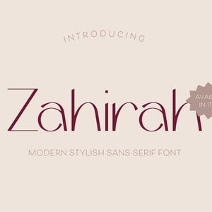 Sans Serif Font, Modern Branding Sans, Zahirah Logo Font, Minimalist Clean Font, Canva Font, Website Font