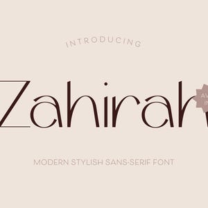 Zahirah Elegant Sans Serif Font | Modern Branding Logo, Minimalist Clean Font, Canva Font, Website Font