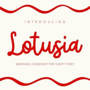 Cute Script Font, Lotusia Script Bouncy Handwritten Font, Coquette Preppy Font, Canva Font, Cricut Font, Planner Font