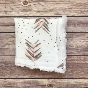 Security Blanket Arrow Baby Blanket Arrow Baby Bedding Woodland Nursery Infant Blanket Lovey Blanket Lovie Blanket Baby Girl image 5