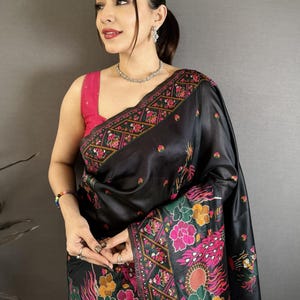 Chanderi Silk Saree: Handwoven Kashmiri Weaves, Minakari Border, Festive Wear