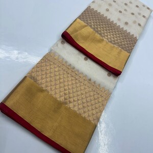 Chanderi Handwoven Pure Silk Saree with Katan Border, Occasional Wear