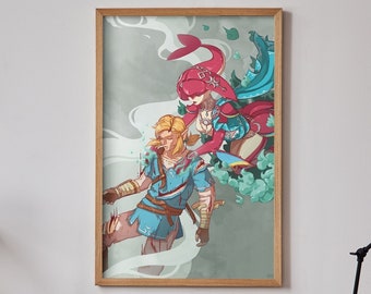 Mipha's Grace Art Print - Legend of Zelda Breath of the Wild Zora Princess Link