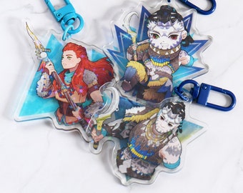 Horizon Forbidden West Zero Dawn Keychain Acrylic Charms, Aloy, Kotallo, Chibi Kotallo