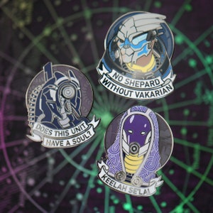 Mass Effect Pins, Garrus Vakarian Tali Legion Mordin Solus