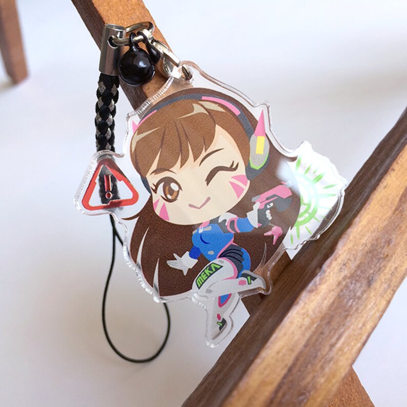Gremlin D.VA Acrylic Charm Reversible Overwatch Keychain Dva Etsy
