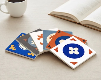 Las Vegas Casino Tile Coasters – Poker Suit Ceramic Drink Coaster Set