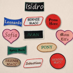 Personalized Embroidered Name Patch | Custom Iron-On or Sew-On Text Patch for Backpacks, Jackets, Hats, Uniforms, work shirts, teams & clubs