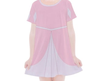 Kids Ariel Pink Disneybound Short Sleeve Dress